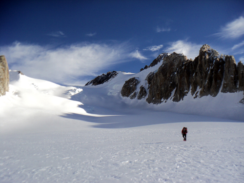 En el plateau de glaciar Mañke.